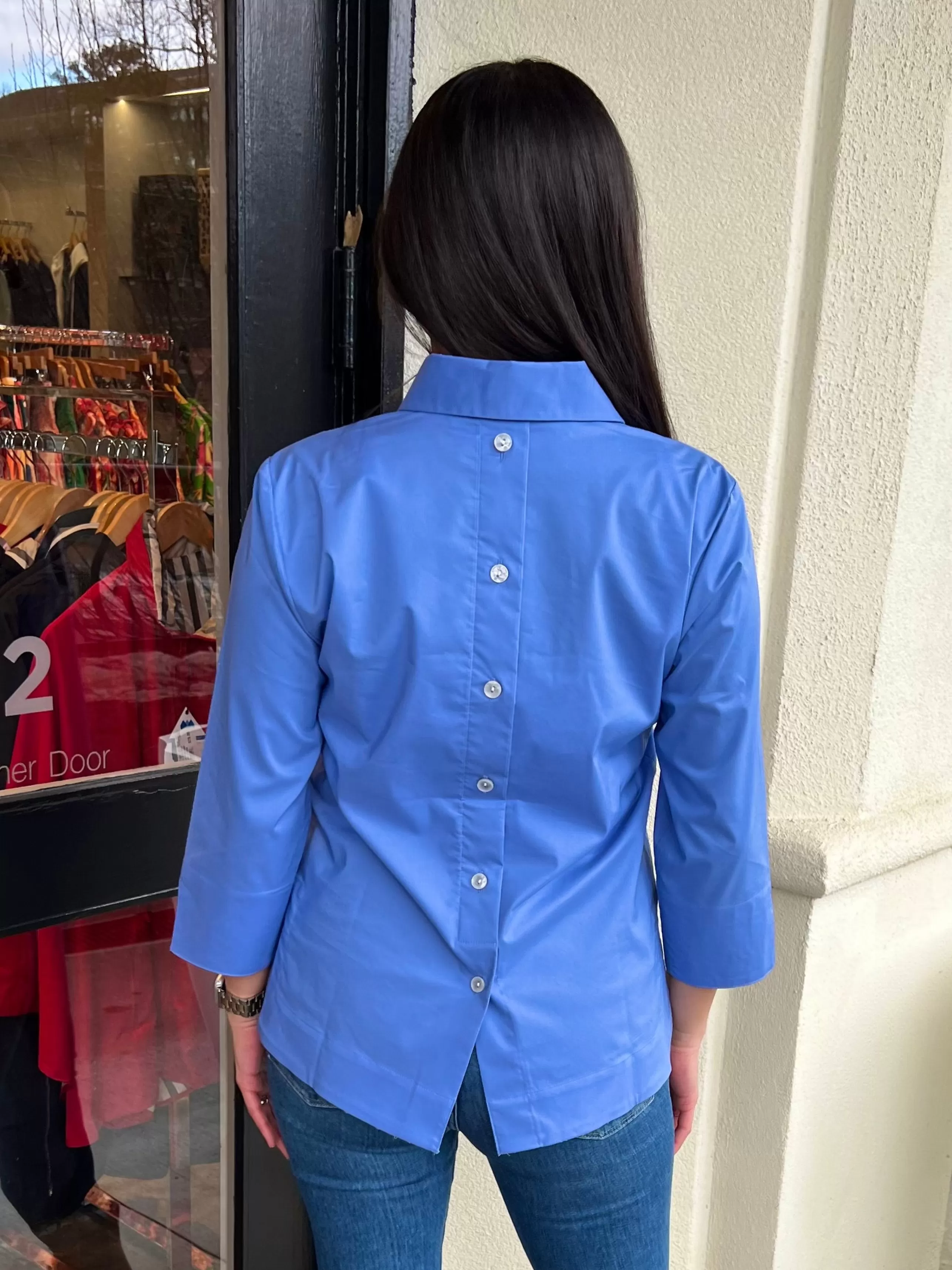 HINSON WU Tops^Aileen 3/4 Sleeve Blouse In Sky Blue