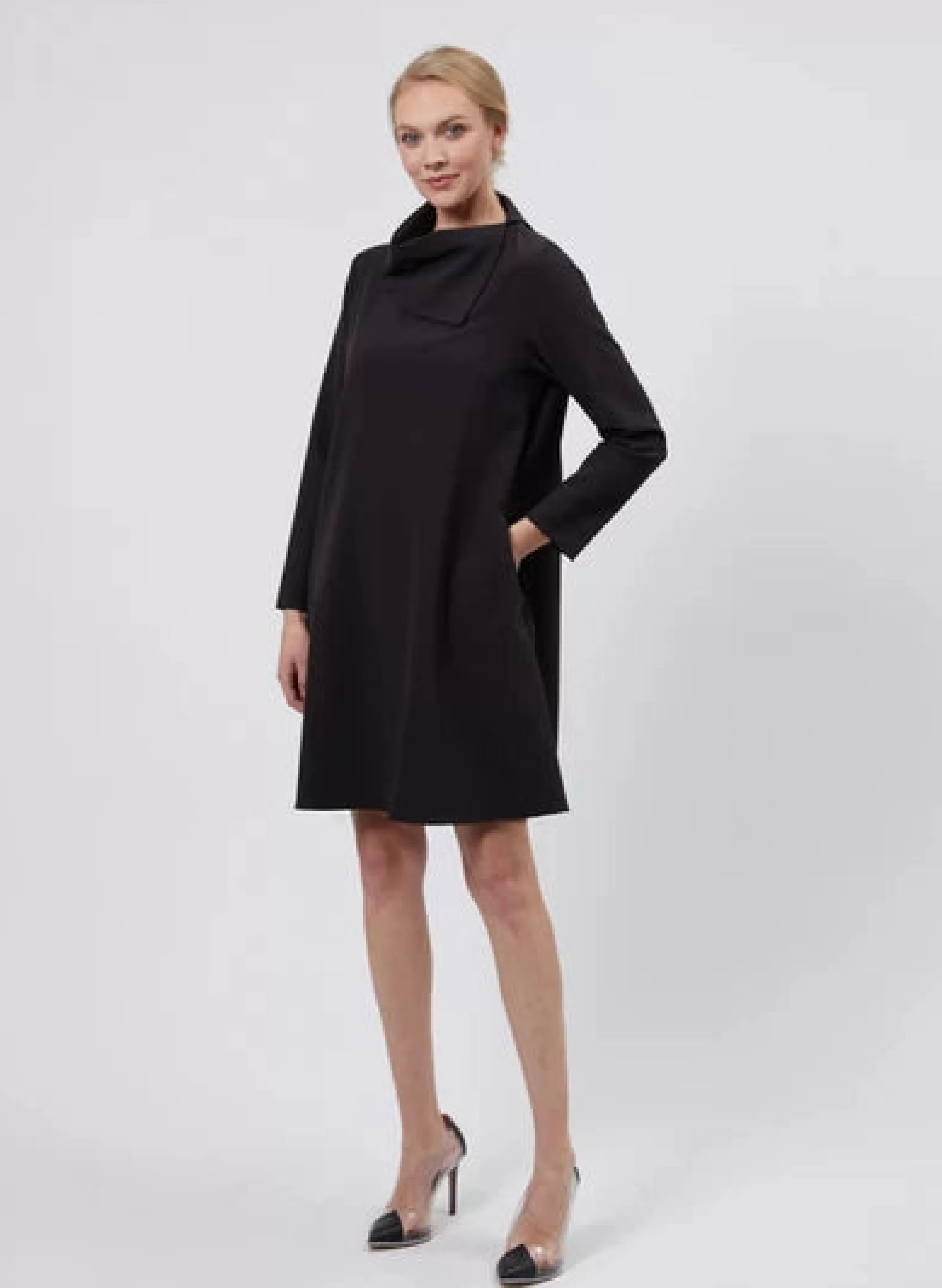 ESTELLE AND FINN Dress Shop^Asymmetrical Collar Dress In Navy