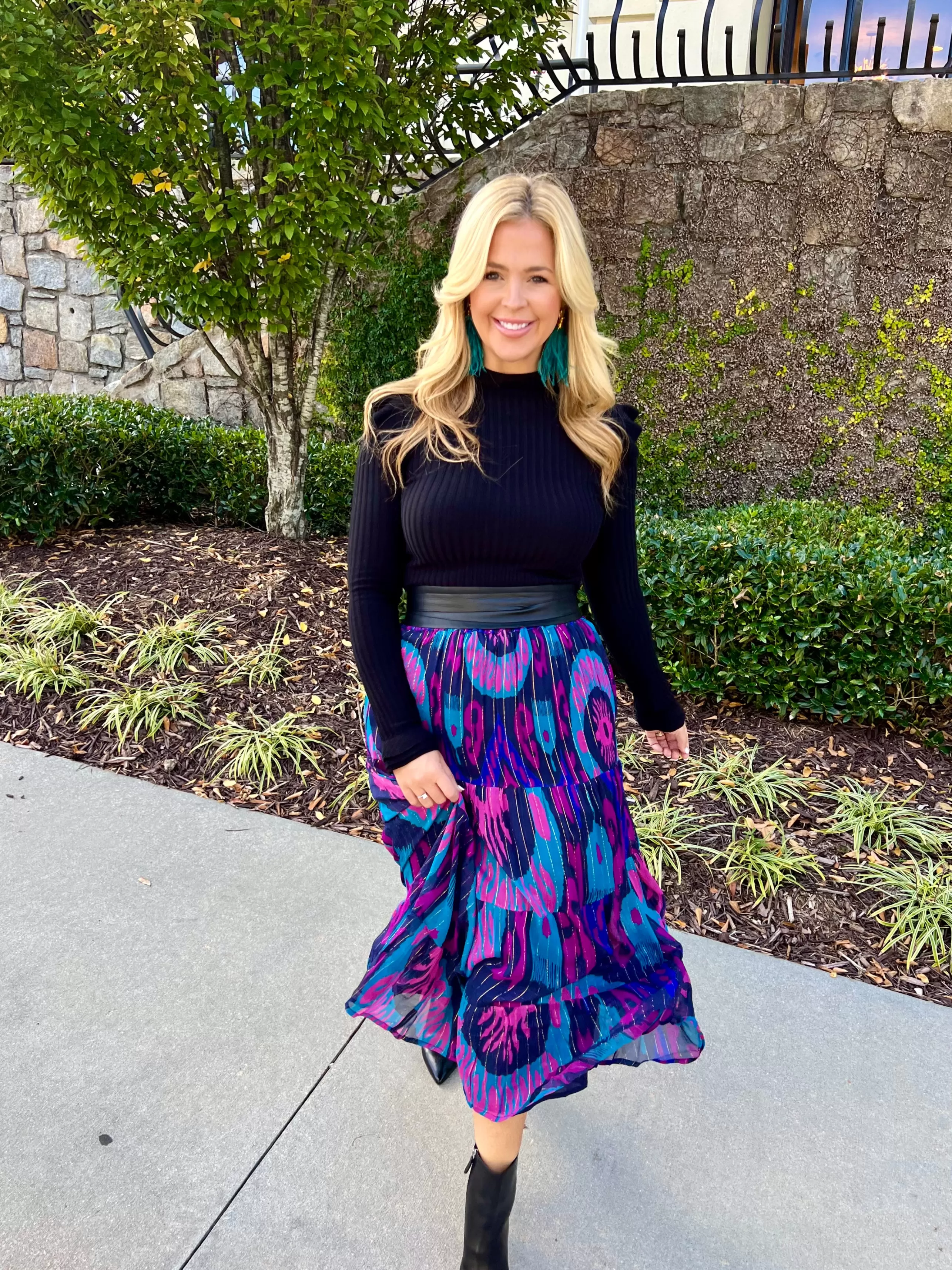 LA PLAGE Matching Sets^Breakers Maxi Skirt In Ikat Multi