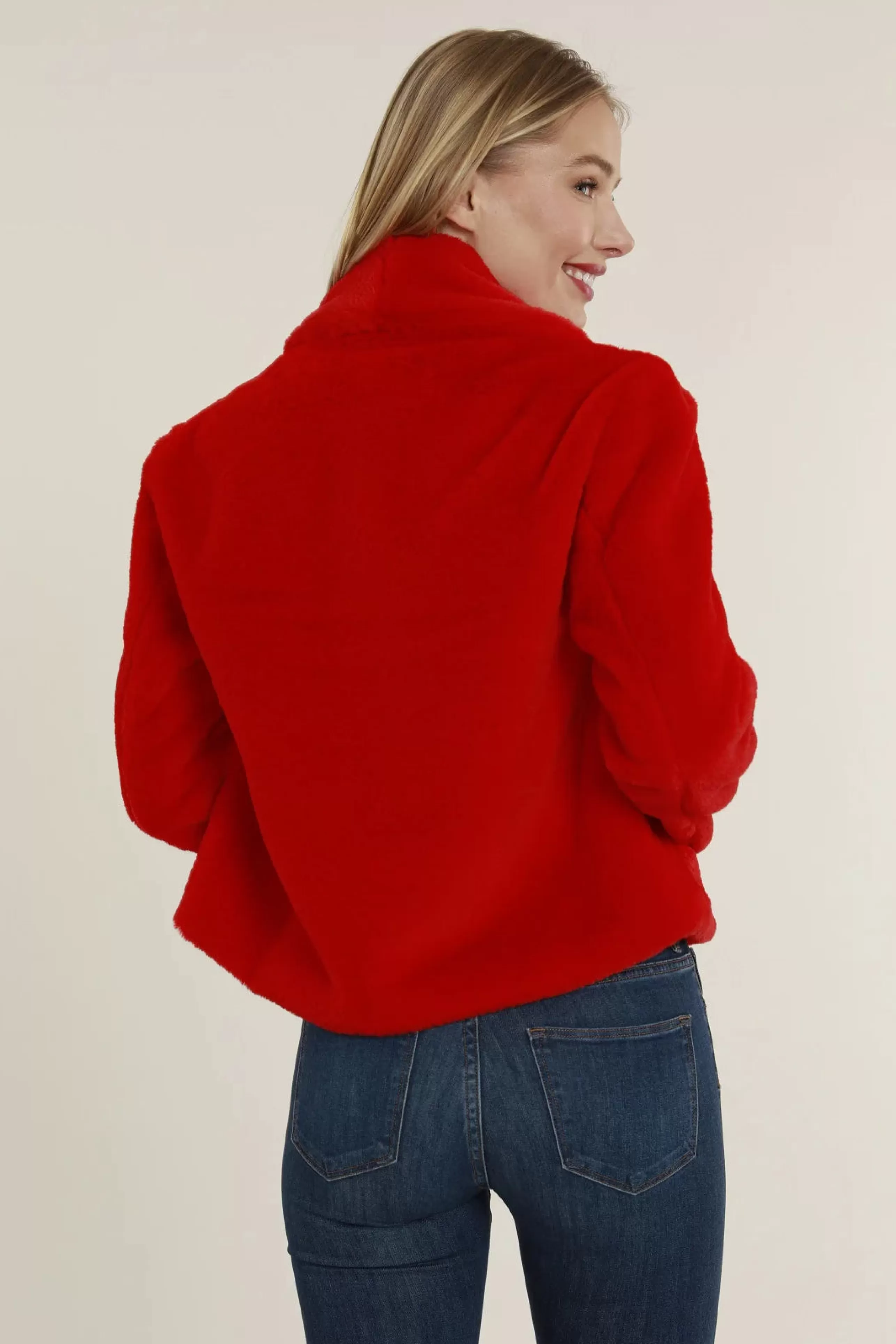 DOLCE CABO Outerwear^Faux Fur Shawl Collar Jacket In Red