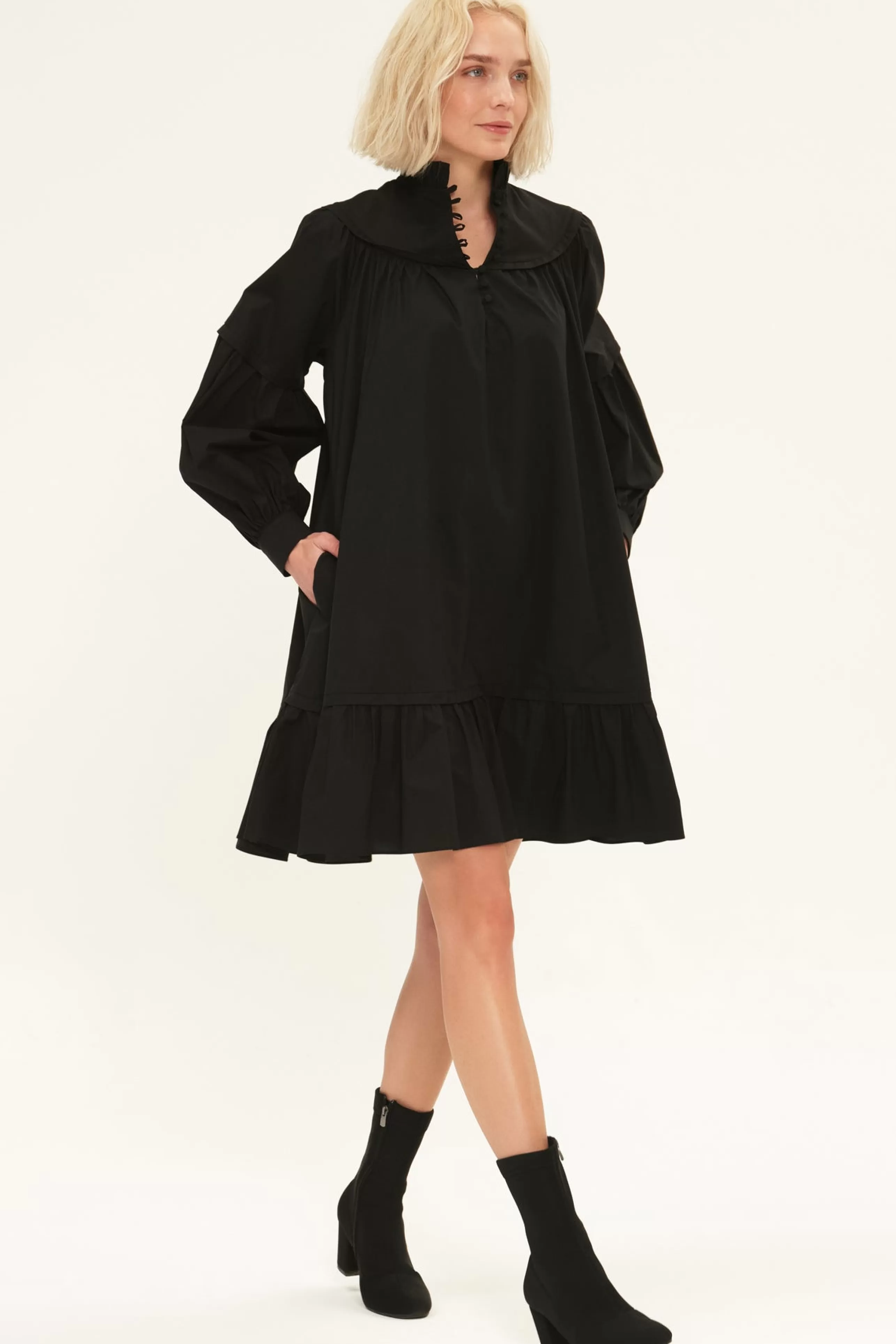 HARSHMAN Dress Shop^Fiona Dress In Black Poplin