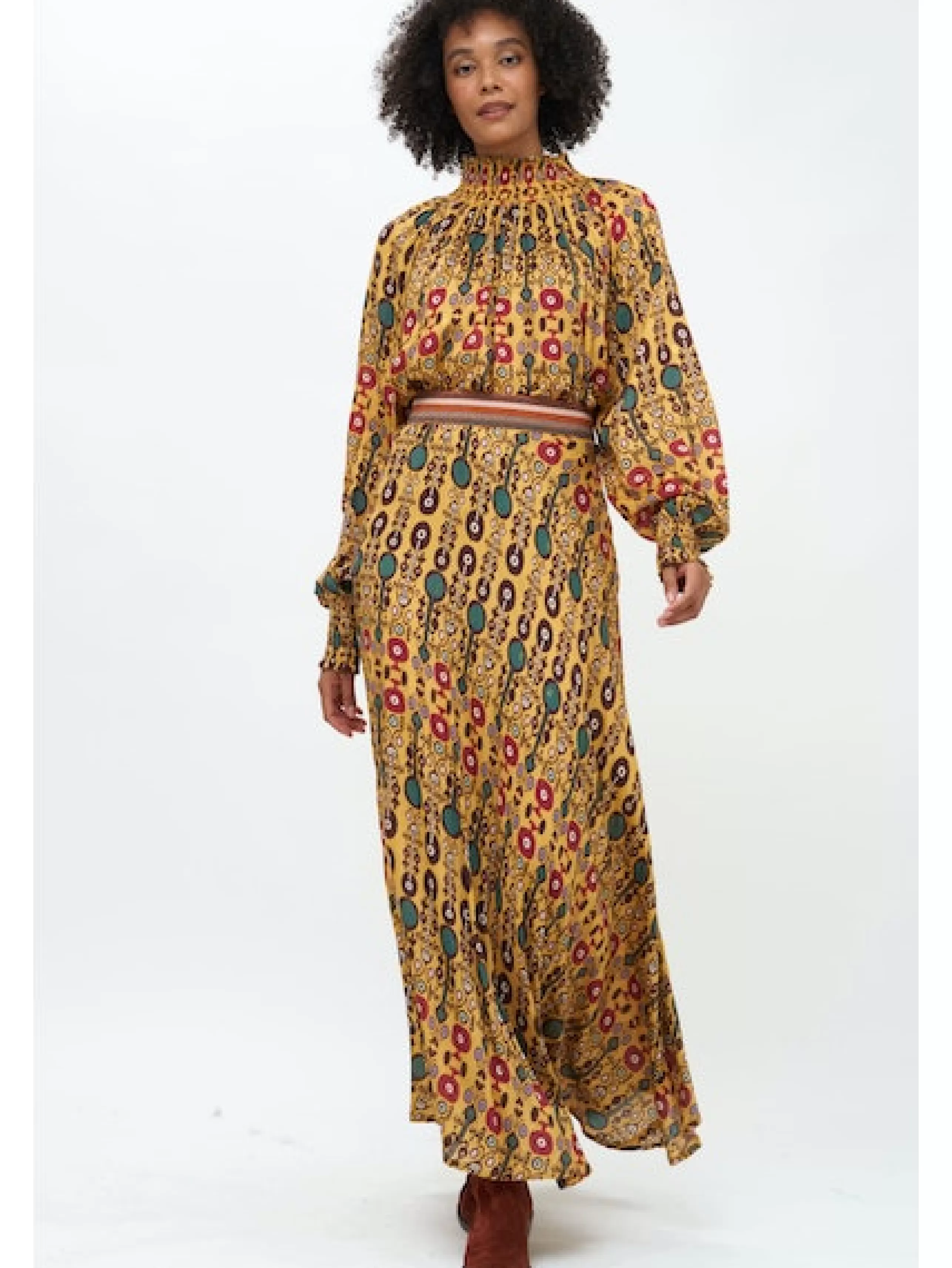 OLIPHANT Matching Sets^High Neck Blouse In Saffron Forteia
