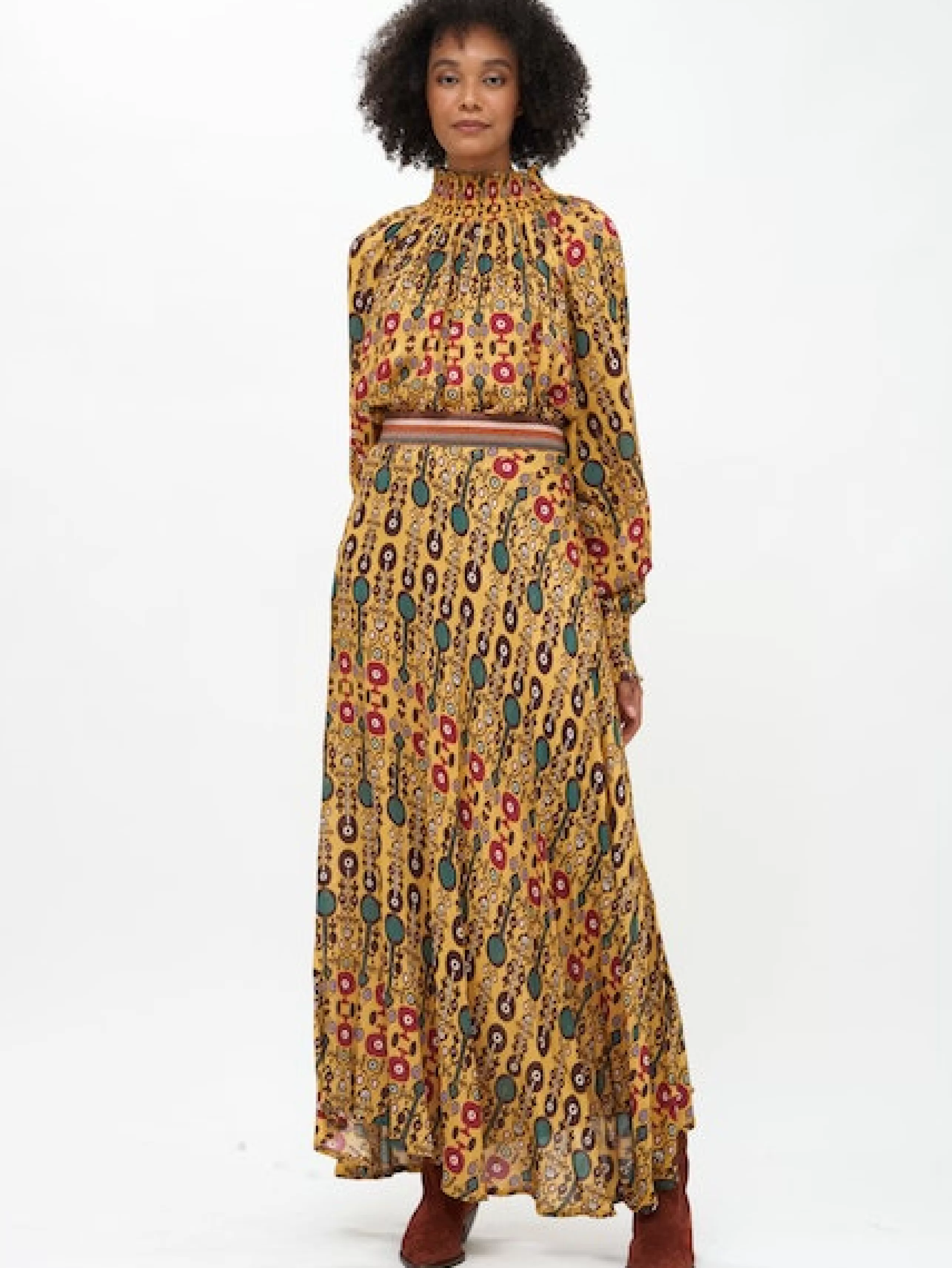 OLIPHANT Matching Sets^High Neck Blouse In Saffron Forteia
