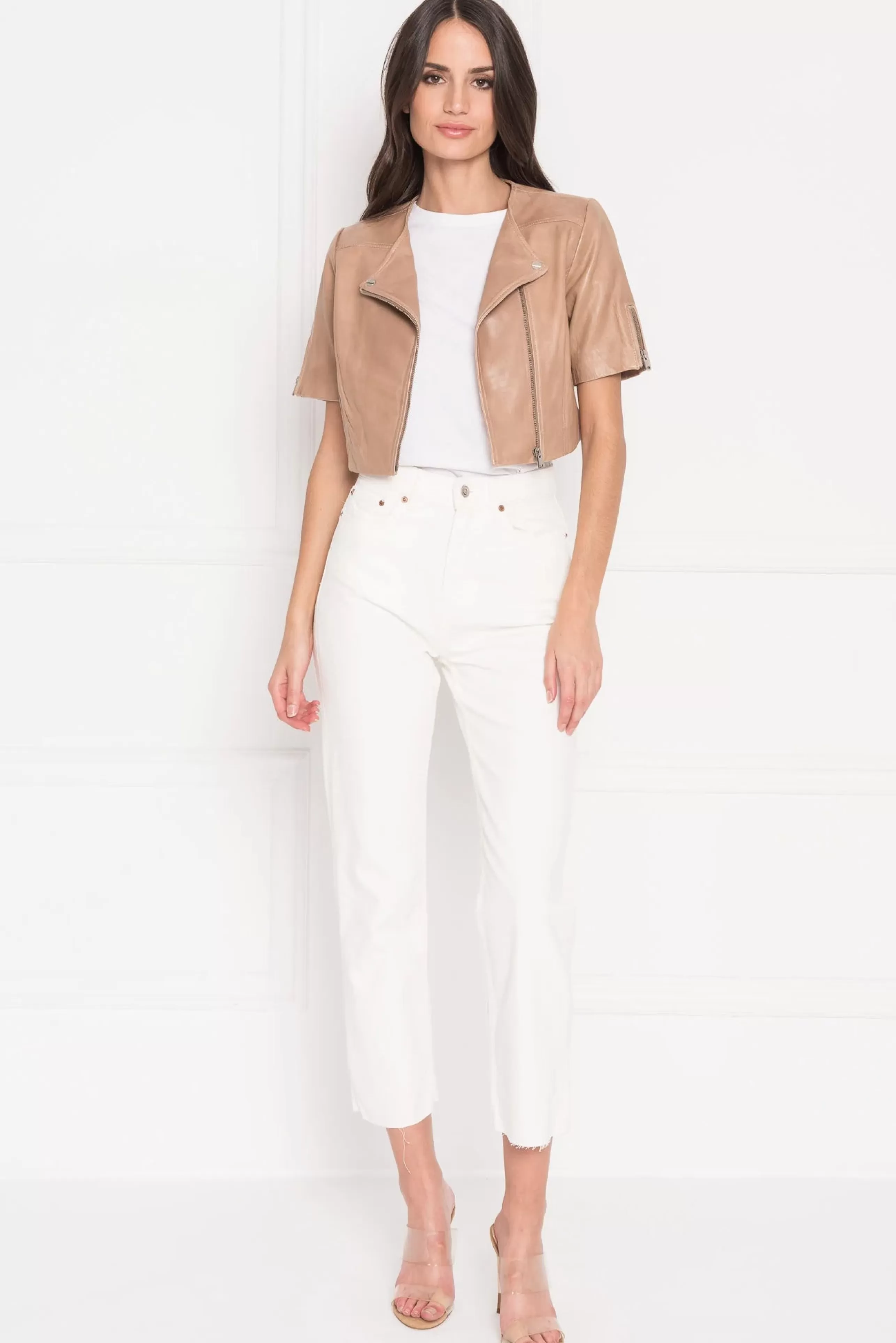 LAMARQUE Outerwear^Kirsi Cropped Biker Jacket In Camel
