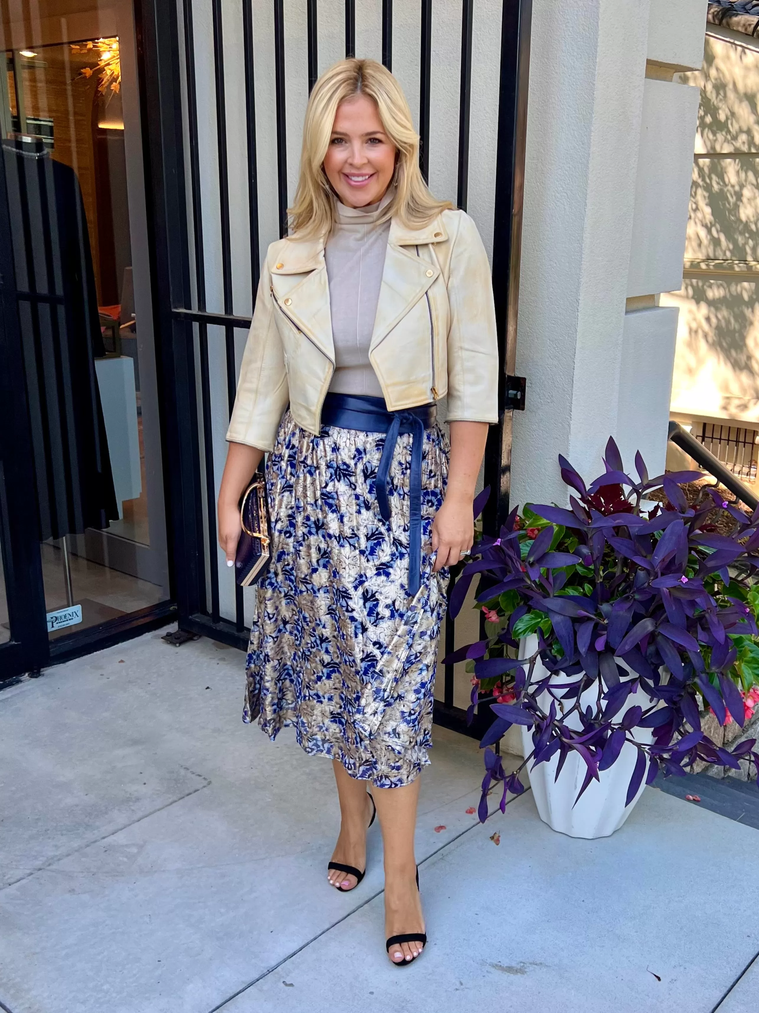 ZERO DEGREES CELCIUS Matching Sets^Lurex Floral Skirt In Blue/Gold