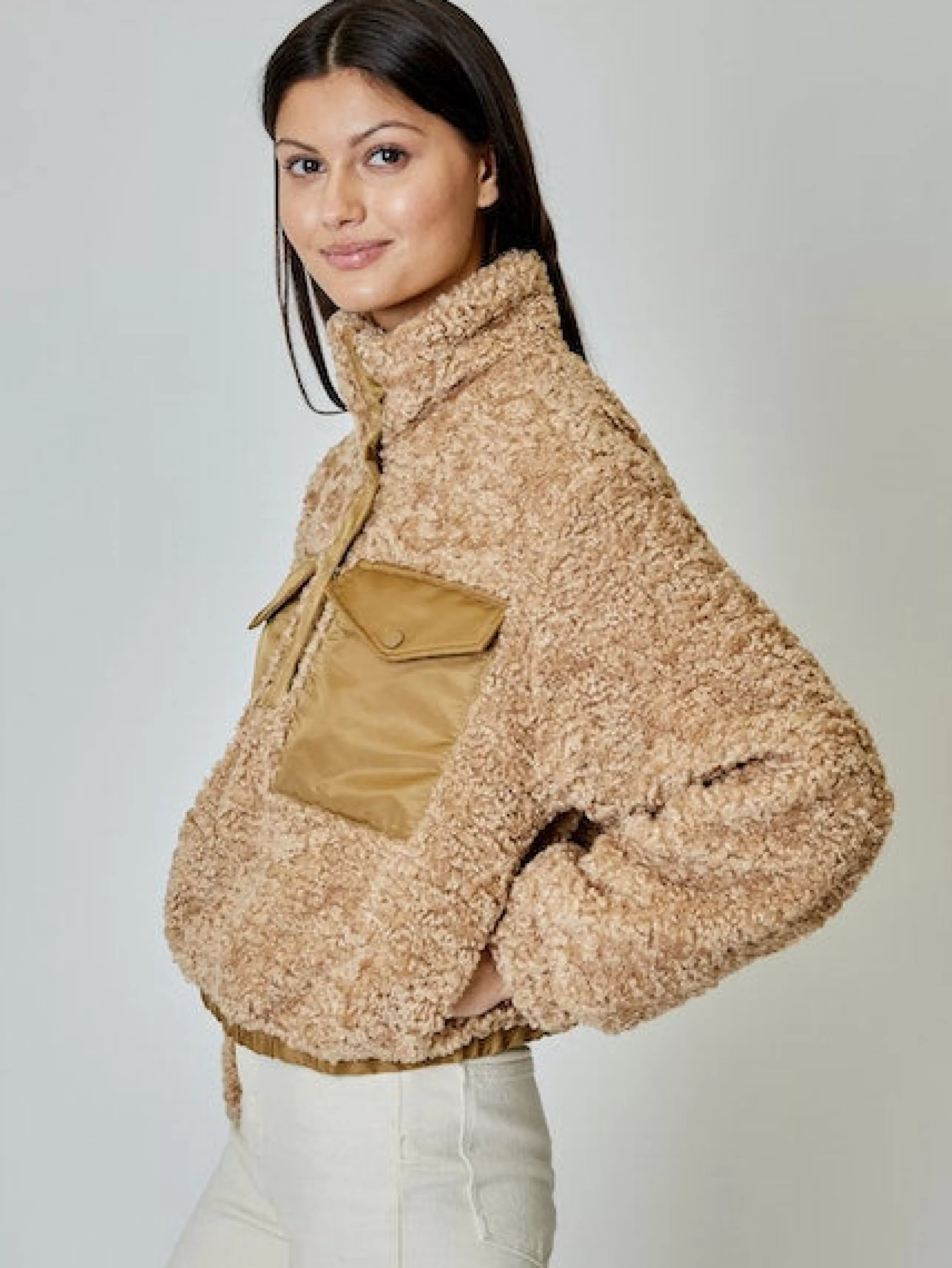 DH NEW YORK Athelisure^Maeve Pullover Jacket In Wheat Combo