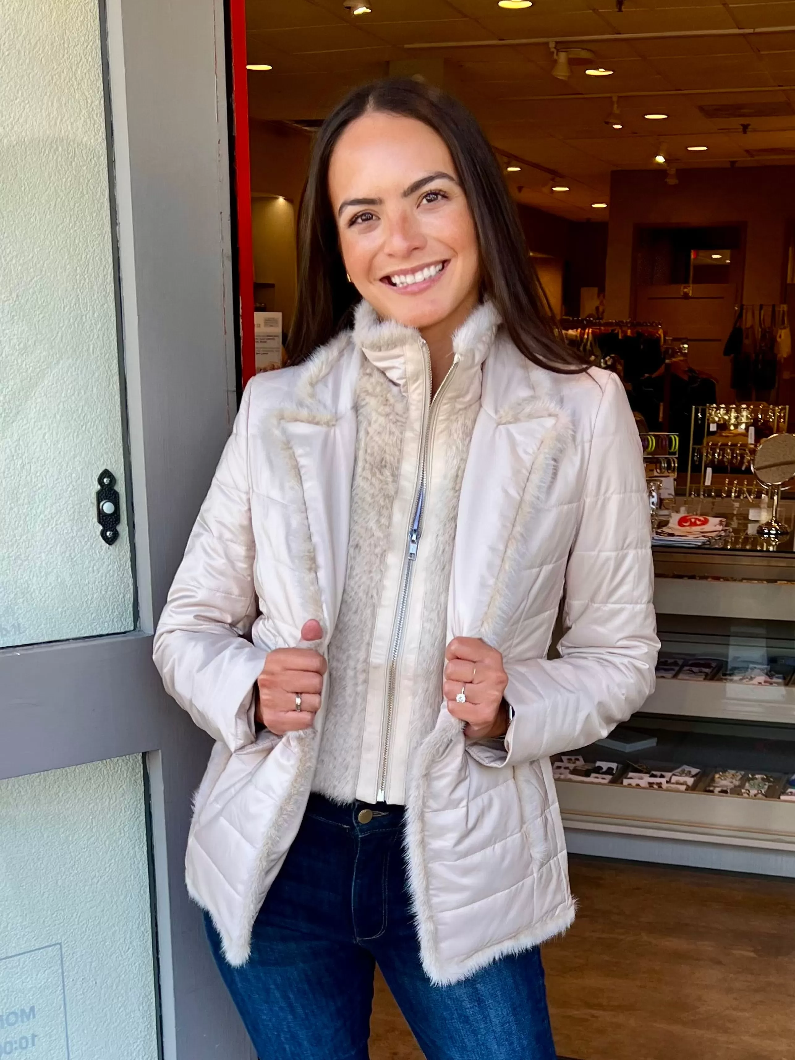 DIOMI Outerwear^Mink Nylon Quilted Jacket In Beige