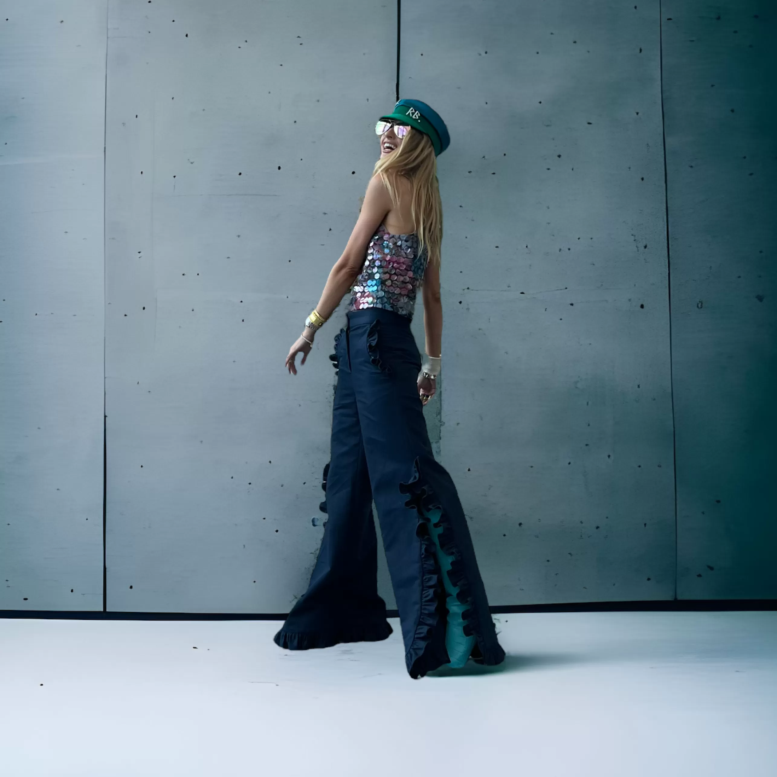 NEUBYRNE Bottoms^Penny Pant In Navy Faille *Final Sale*
