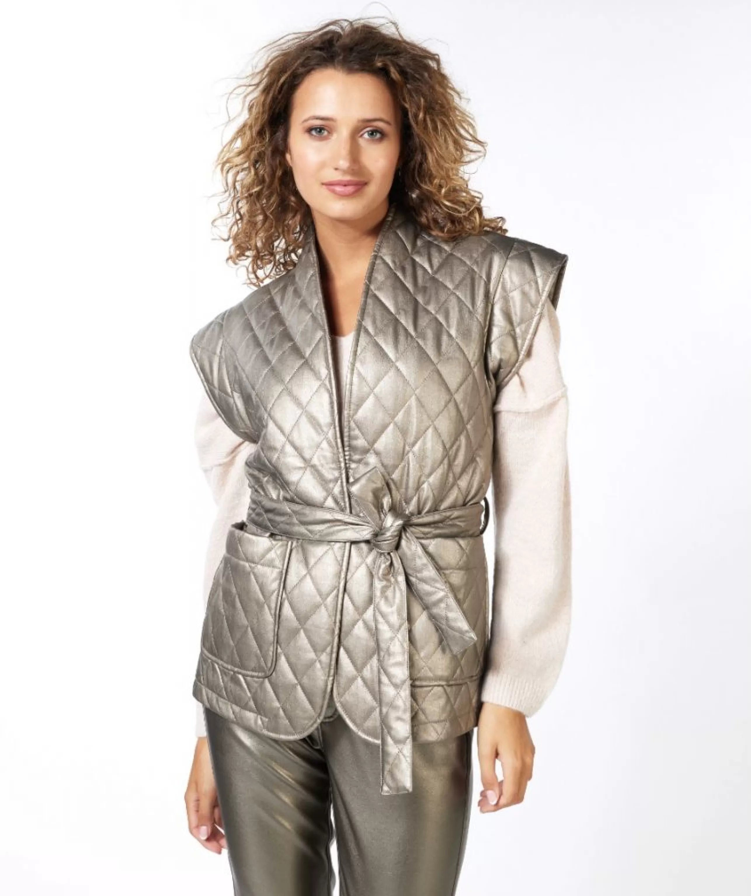 ESQUALO Outerwear^Quilted Gilet Vest In Soft Gold