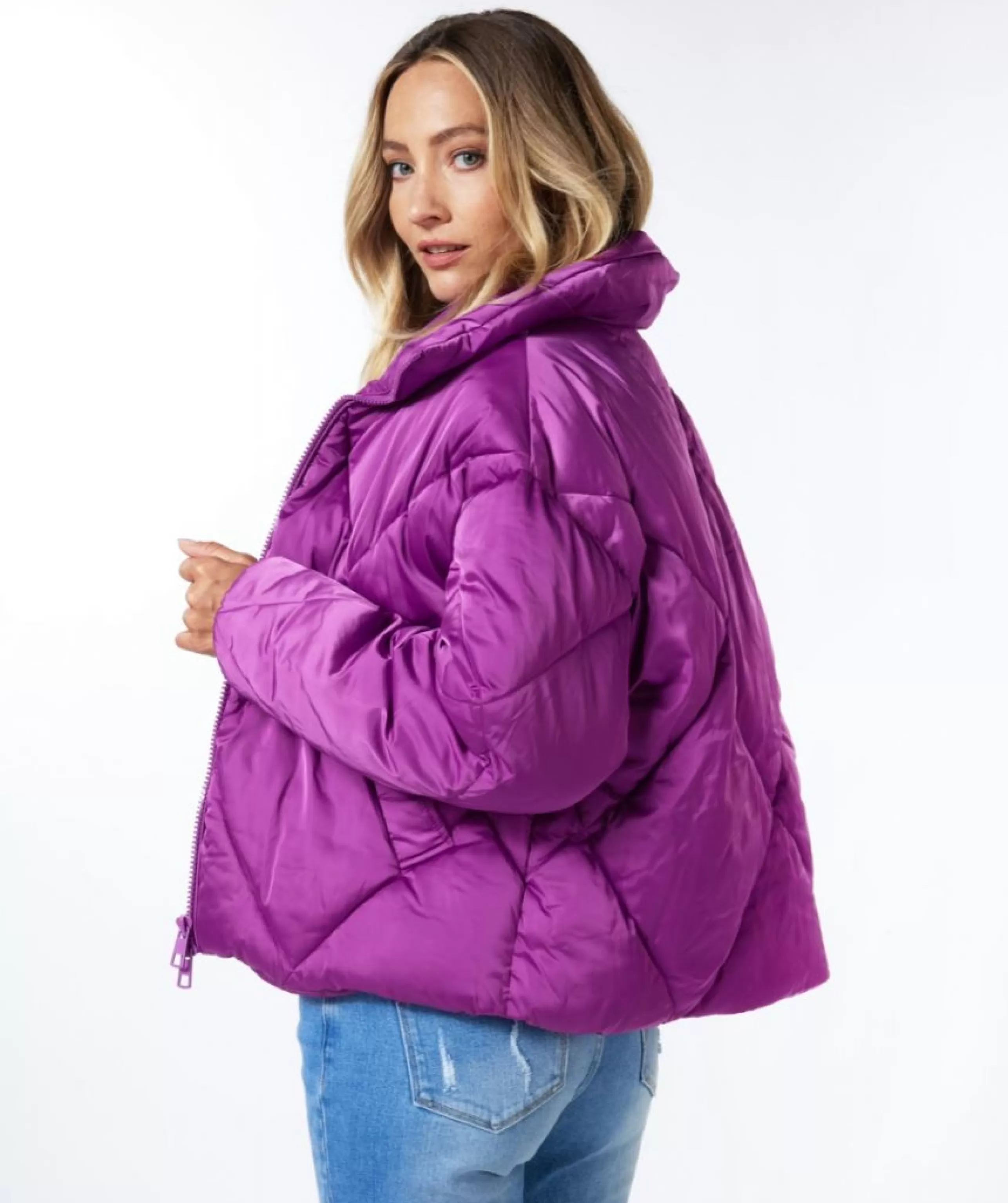 ESQUALO Outerwear^Quilted Puffer Coat In Violet