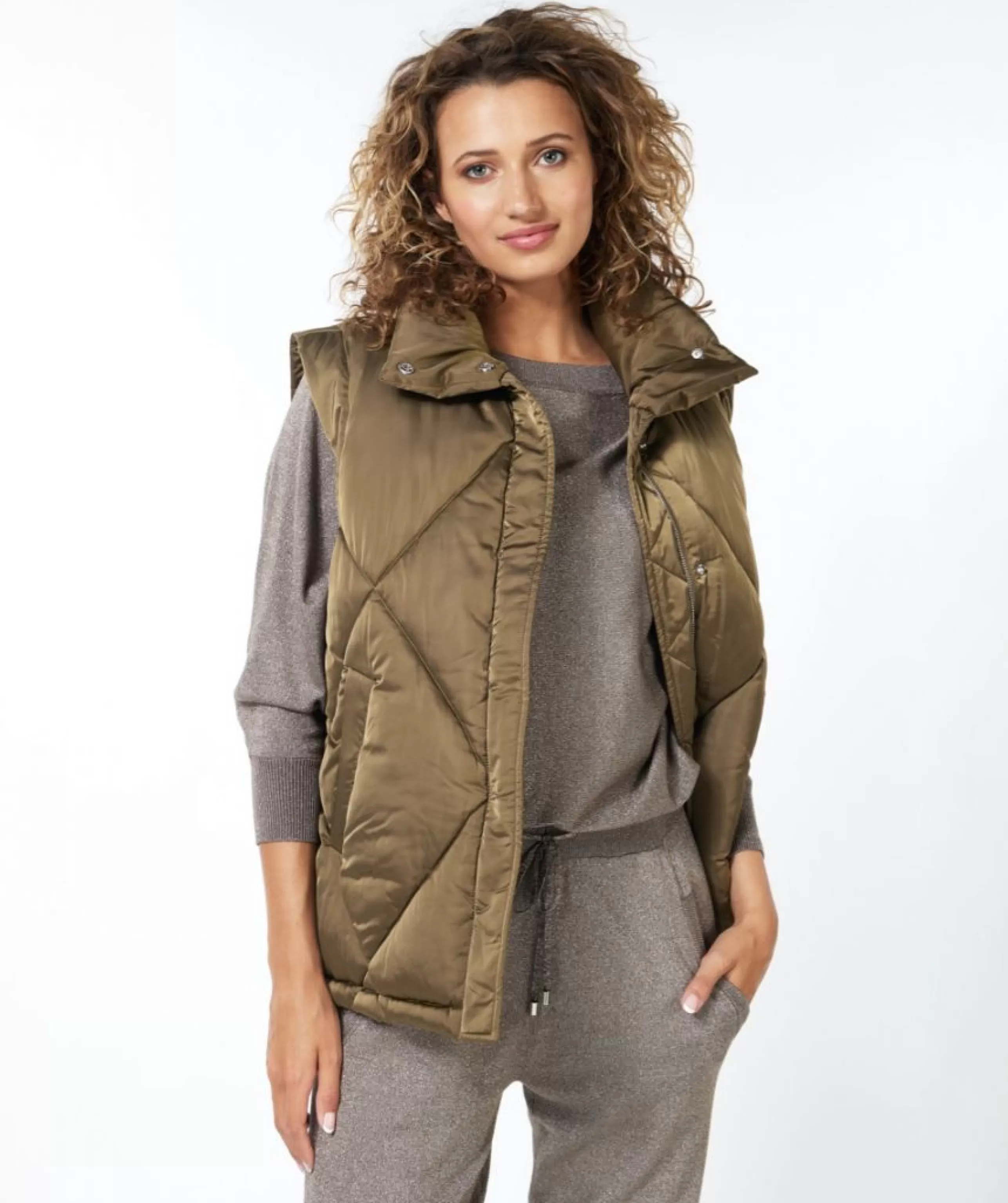 ESQUALO Outerwear^Quilted Puffer Vest In Army Green