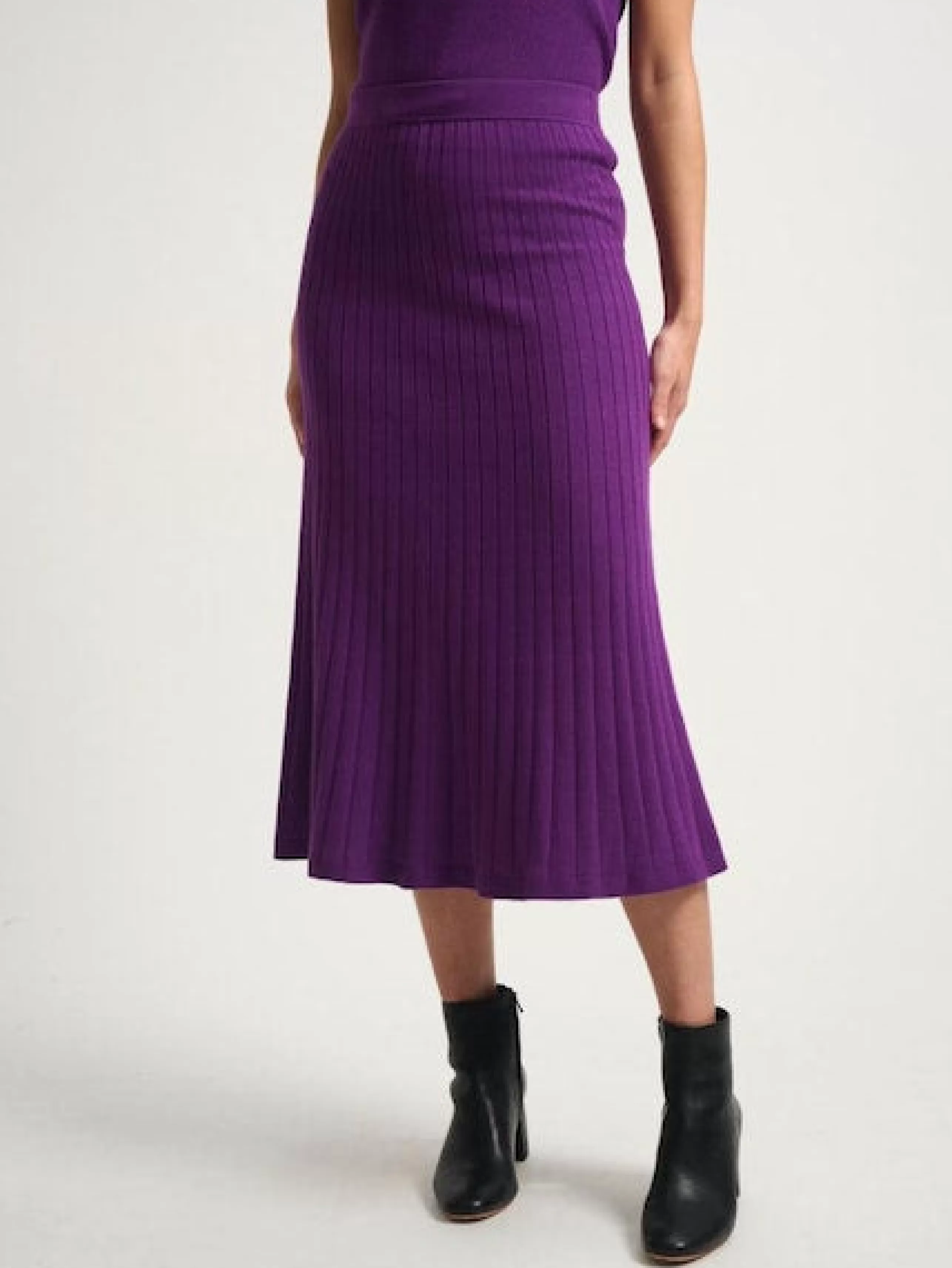 WHITE AND WARREN Matching Sets^Ribbed A-Line Skirt In Deep Verbena