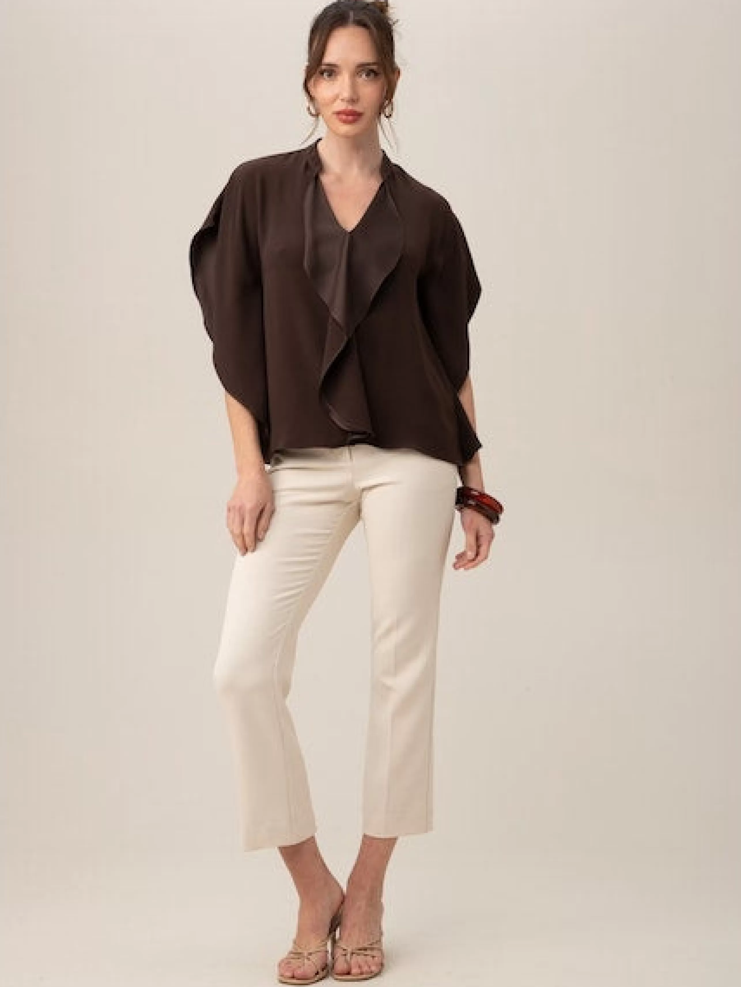 TRINA TURK Tops^Tompkins Square Top In Brown Derby