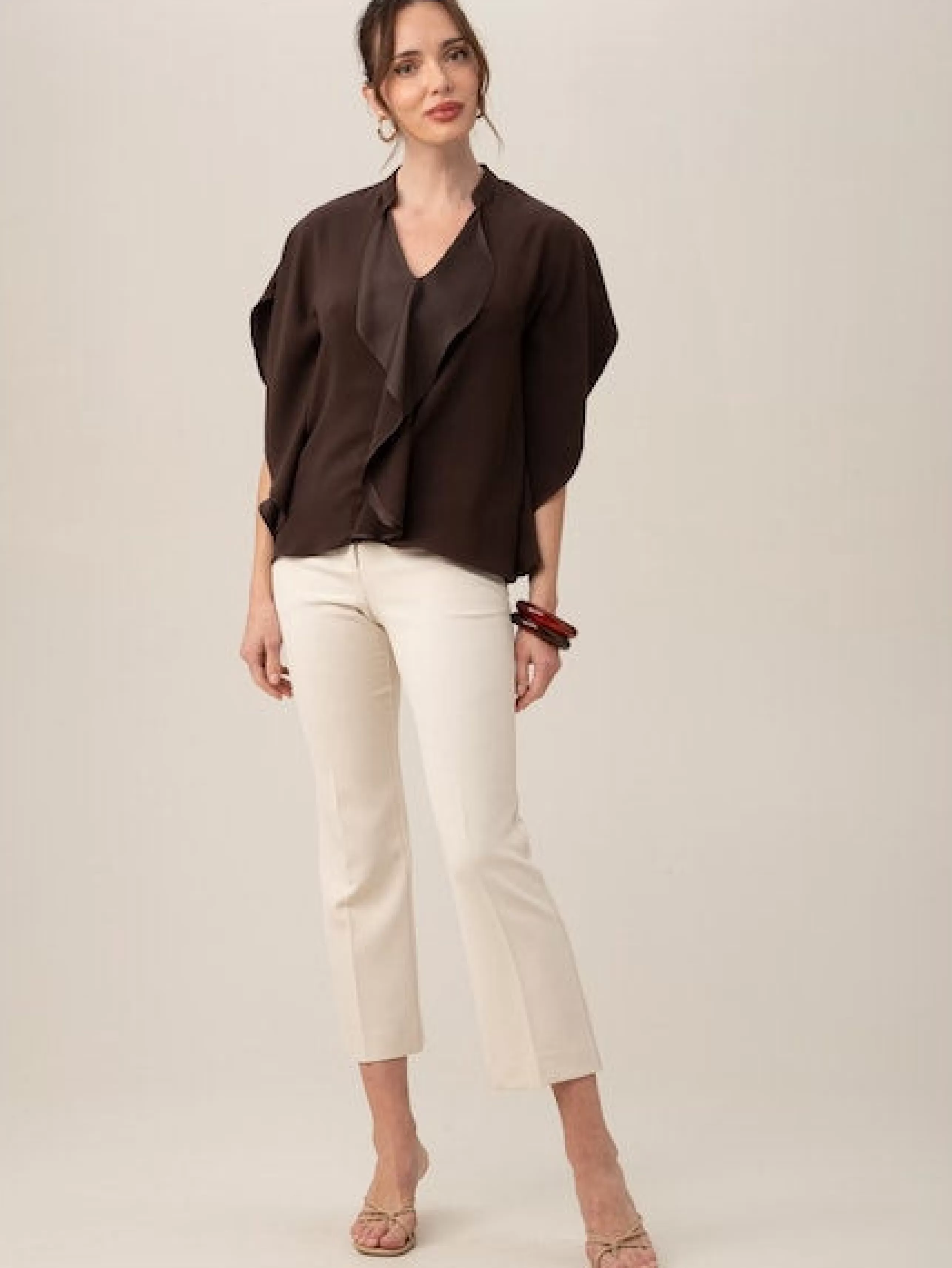TRINA TURK Tops^Tompkins Square Top In Brown Derby