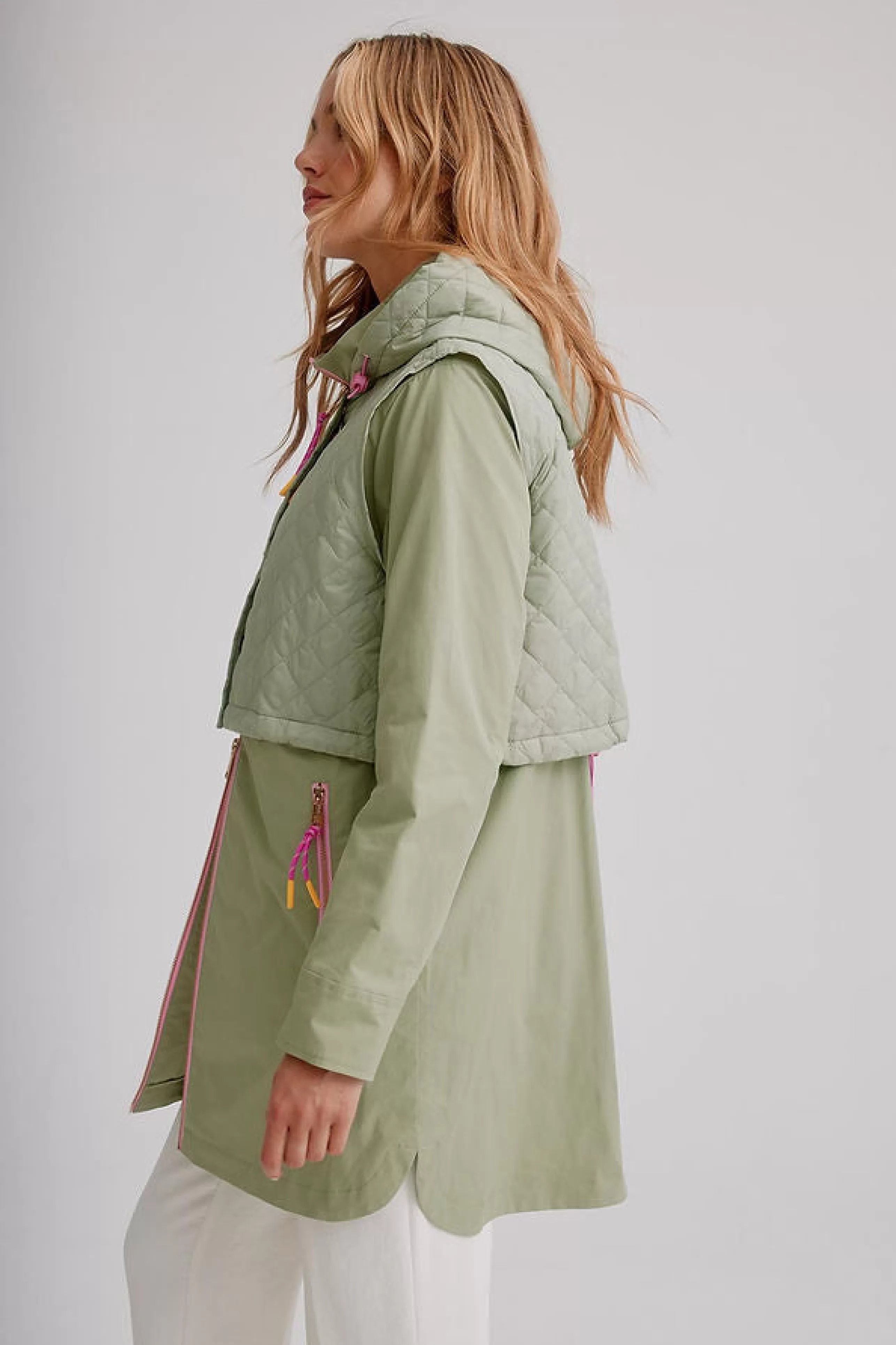 NIKKI JONES Outerwear^Two-For-One Rain Jacket In Fern