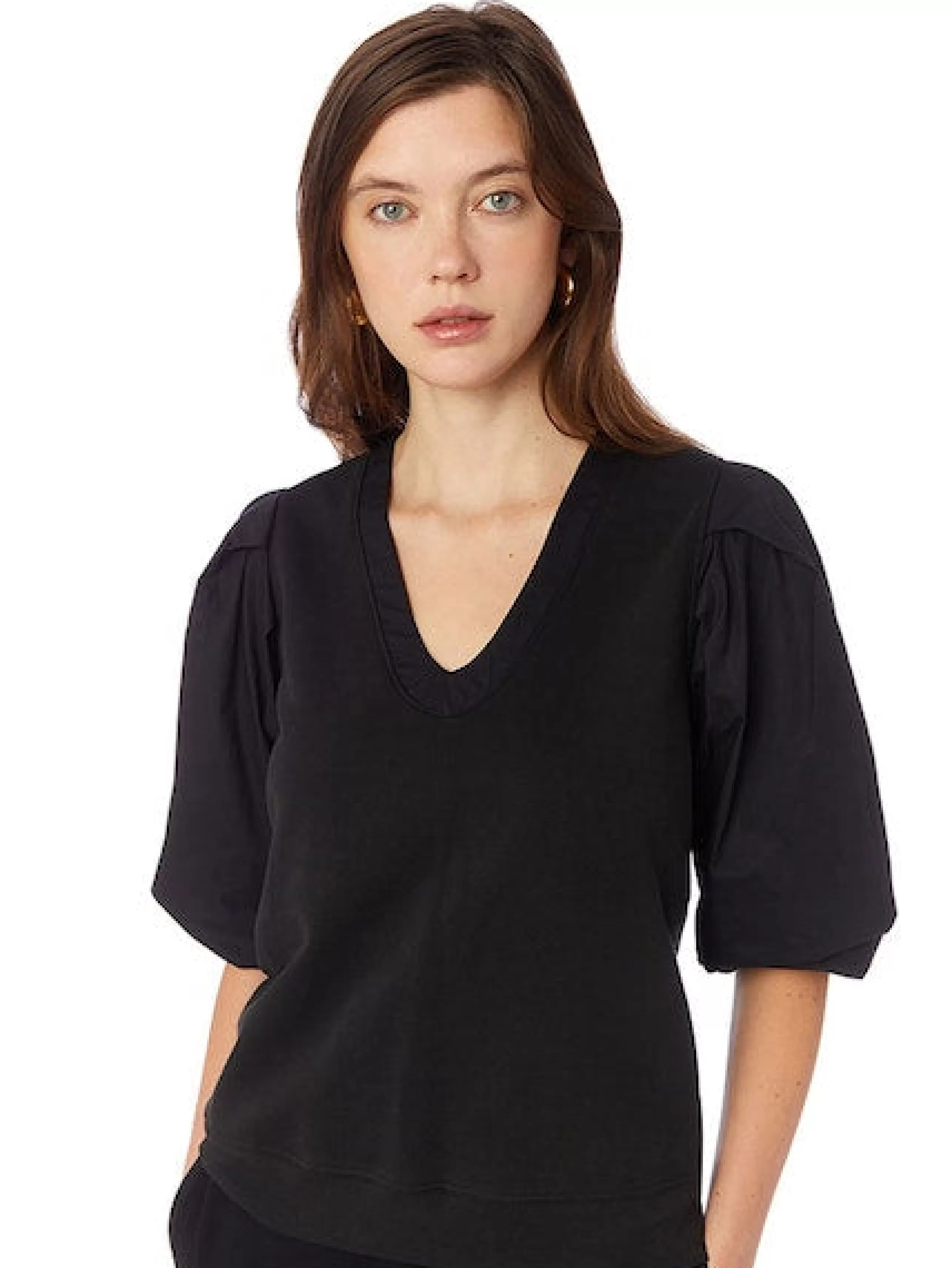 MARIE OLIVER Tops^Viva Popover Top In Washed Black