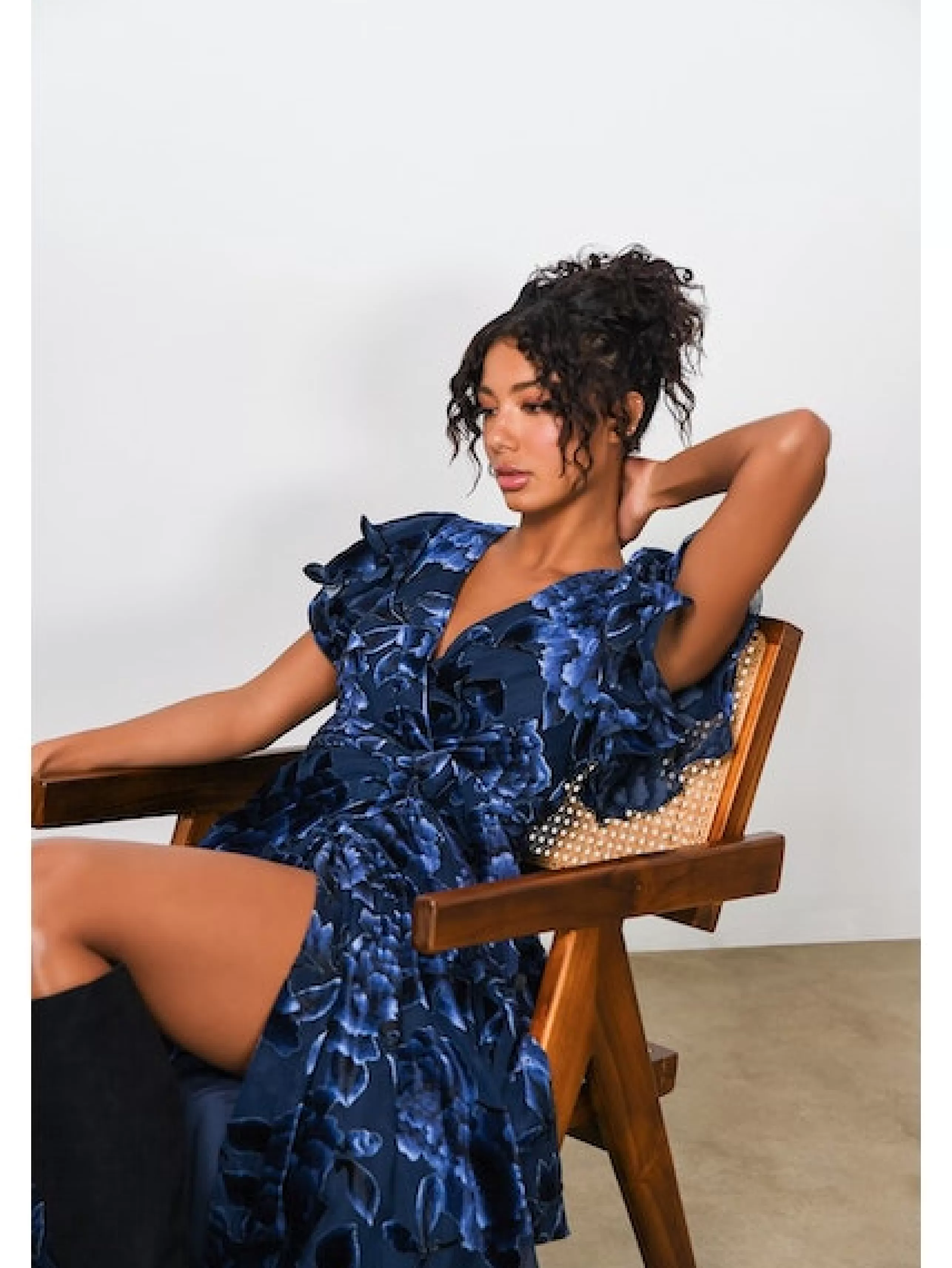 HUTCH Dress Shop^Zola Wrap Dress In Navy Velvet